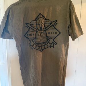 5.11 Tactical Green Short Sleeve Tee with Nautical Graphic
